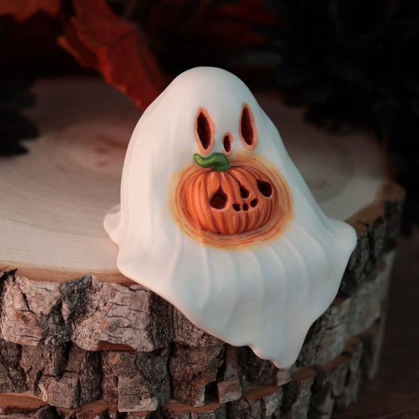 Classic Shelf Ghost with Pumpkin