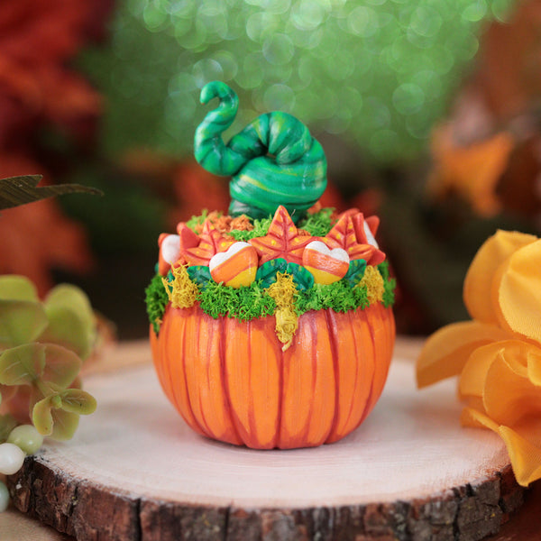 Candy Hearts Pumpkin Figurine