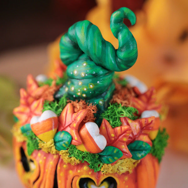Candy Hearts Pumpkin Figurine