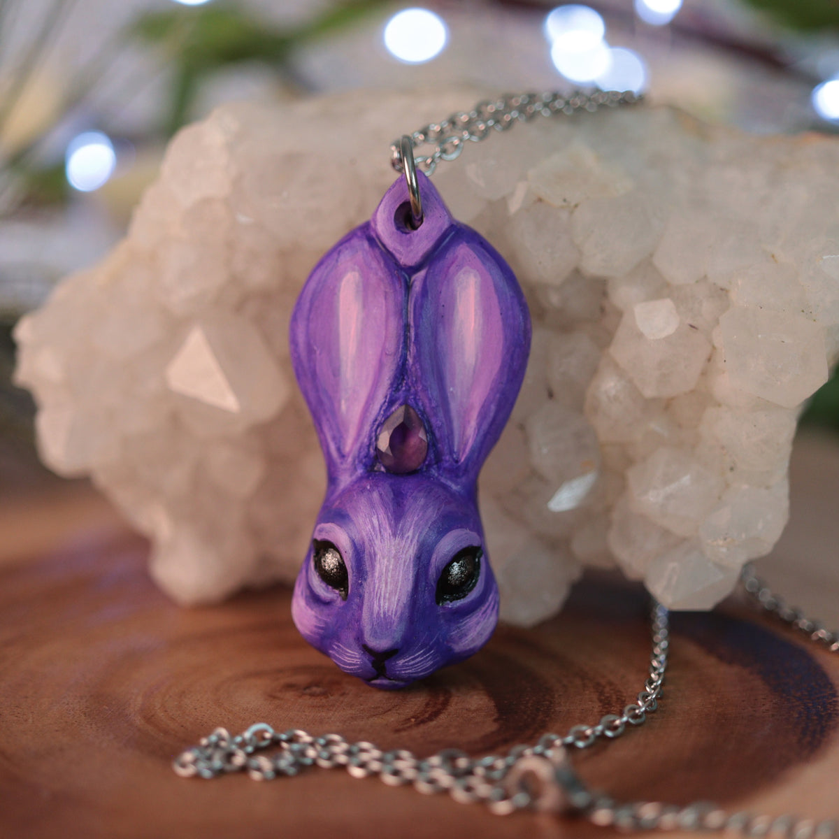Purple Amethyst Rabbit Necklace – WhimsyCalling