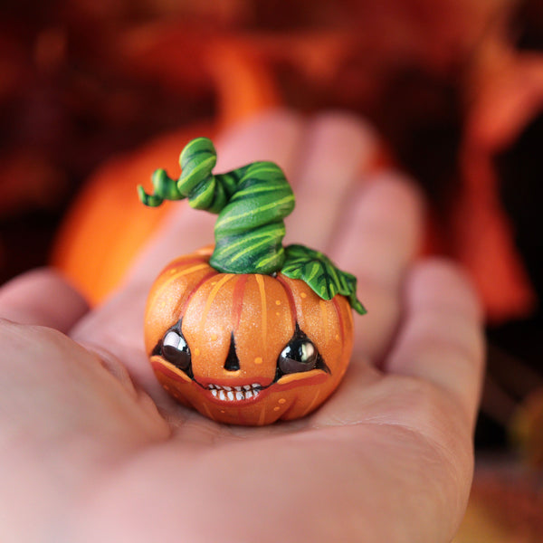 Grinning Pumpkin Figurine