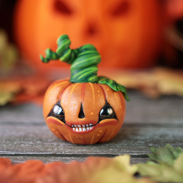 Grinning Pumpkin Figurine