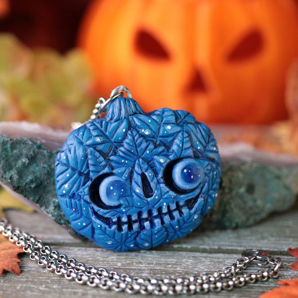 Blue Leaf Monster Jack Necklace