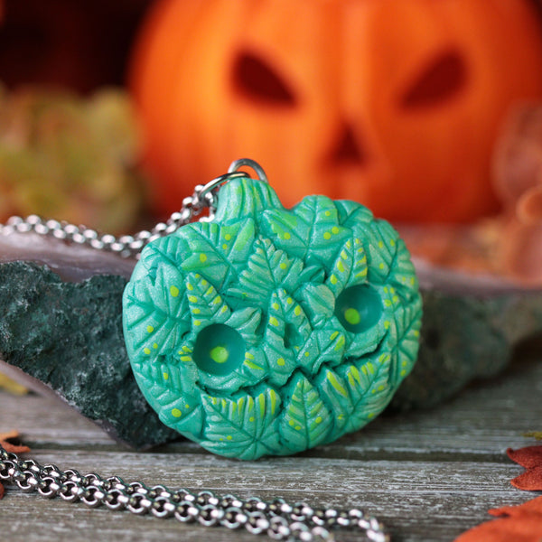 Green Leaf Monster Jack Necklace