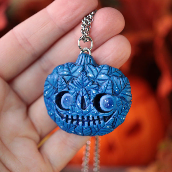 Blue Leaf Monster Jack Necklace