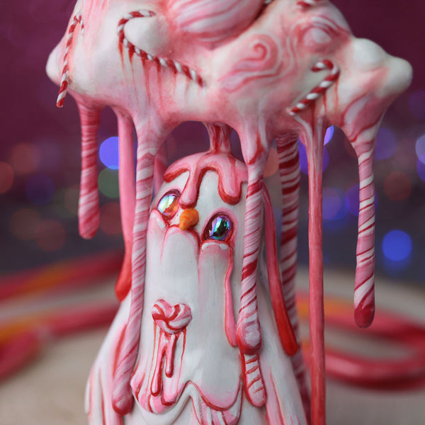 Candy Cane Rain Snowman Figurine