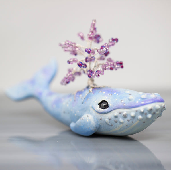 Blue Whale Tree Figurine