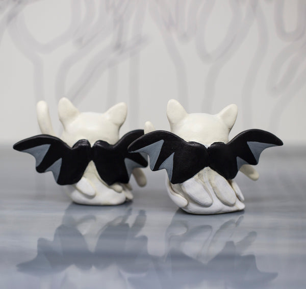 Bat Cat Ghost Figurine