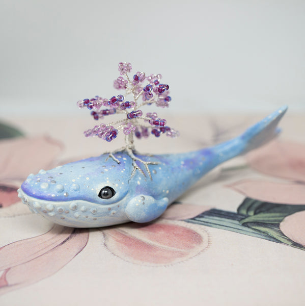 Blue Whale Tree Figurine