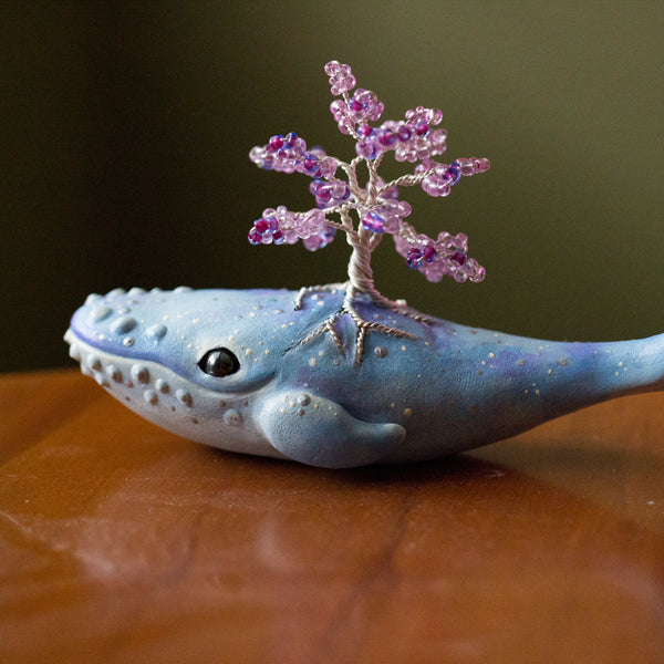 Blue Whale Tree Figurine