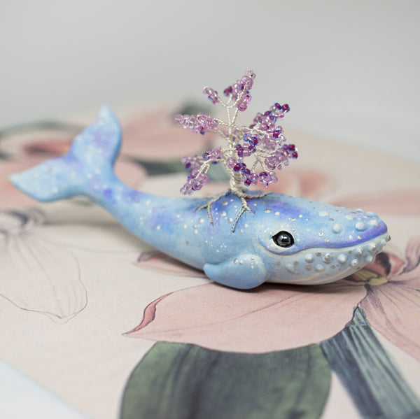 Blue Whale Tree Figurine