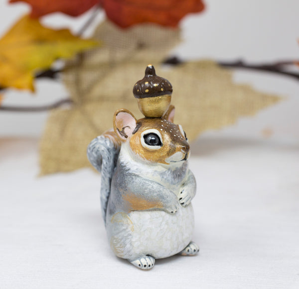 Gold and Silver Squirrel Figurine