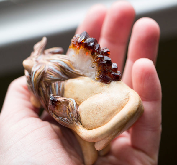 Citrine Lion Figurine