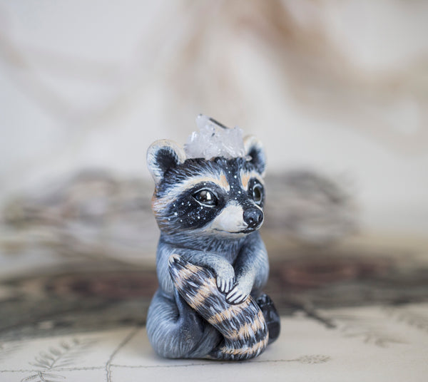 Crystal Raccoon Figurine