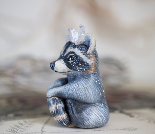 Crystal Raccoon Figurine