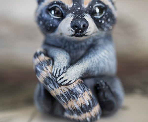 Crystal Raccoon Figurine