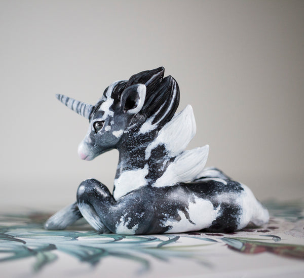 Black and White Unicorn Figurine