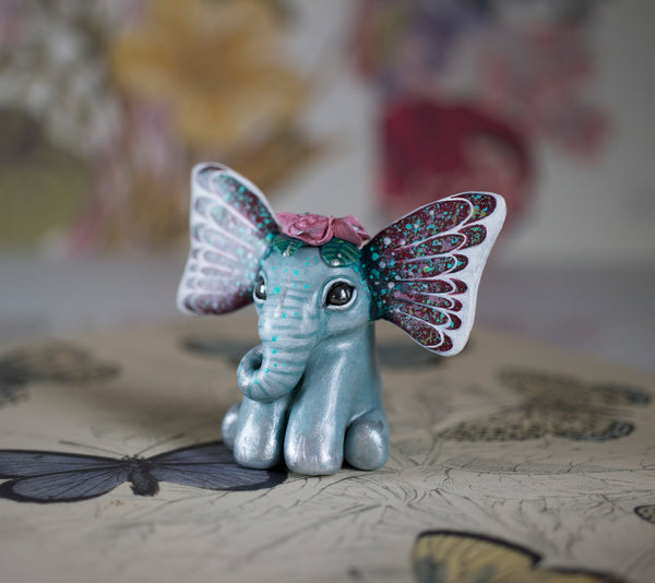 Dusty Rose Butterfant Figurine
