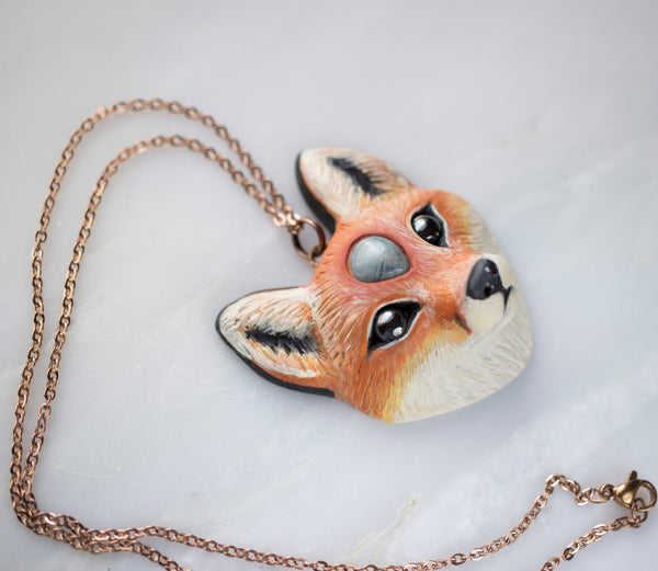 Aquamarine Fox Necklace
