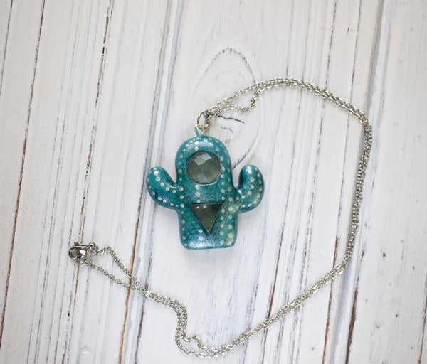 Flourite Cactus Necklace