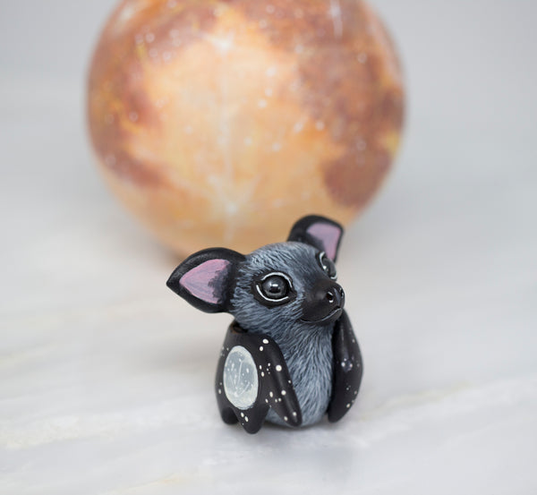 Black Bat Figurine, Moon Wing