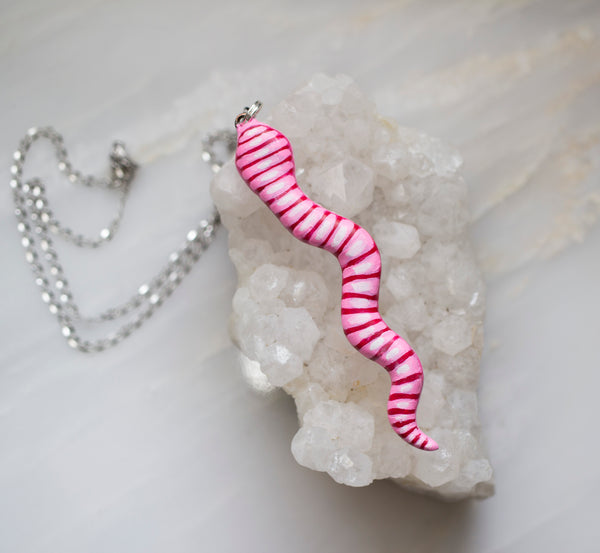 Pink snake necklace
