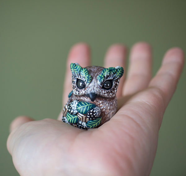 Camouflage Owl Figurine