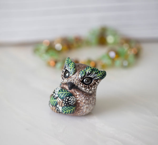 Camouflage Owl Figurine