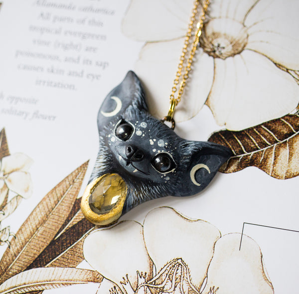 Citrine Bat Necklace