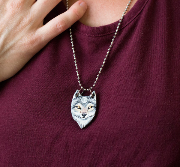 Ceramic Wolf Necklace
