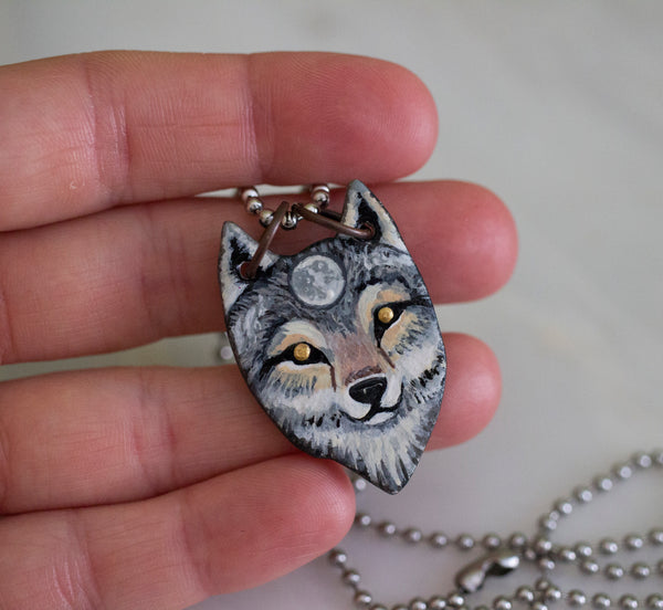 Ceramic Wolf Necklace