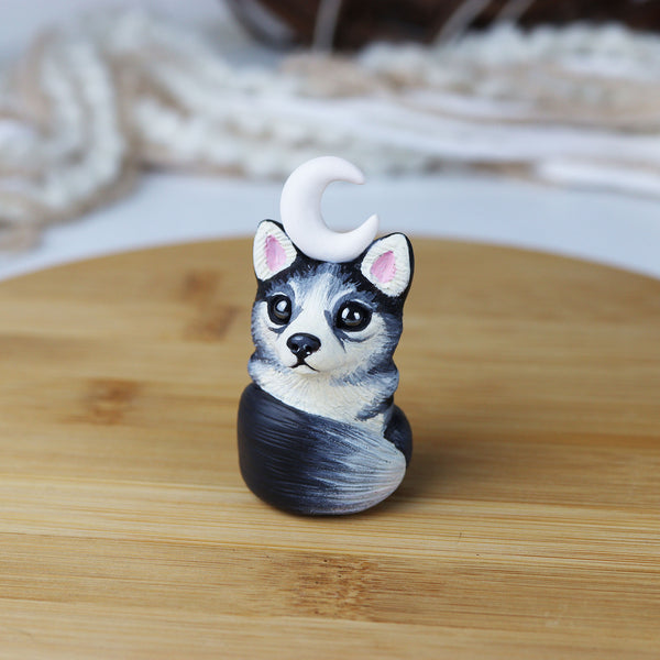 Dark Husky Figurine