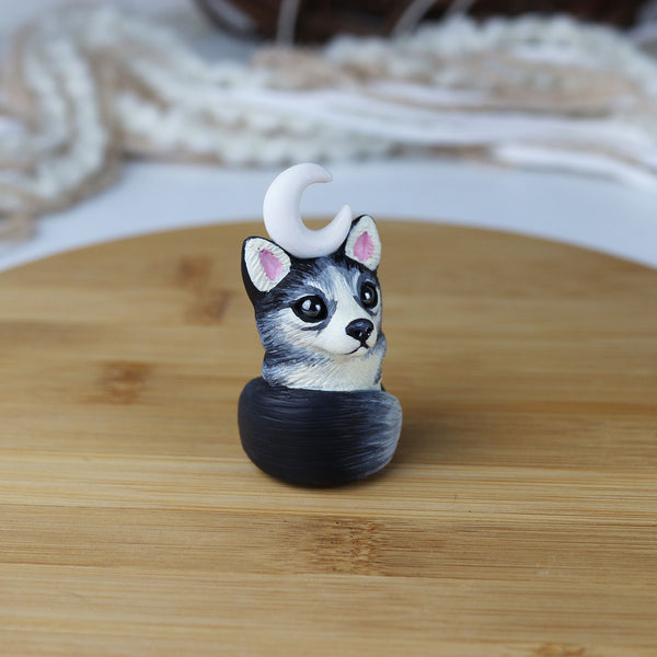 Dark Husky Figurine