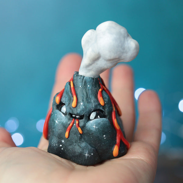 Green Rock Volcano Figurine
