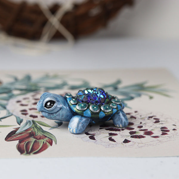 Druzy Turtle Figurine