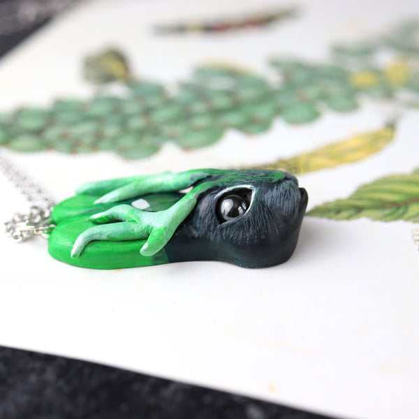 Green Jackalope Necklace