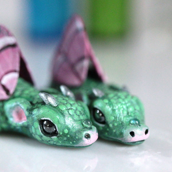 Pink Winged Bored Dragon Figurine