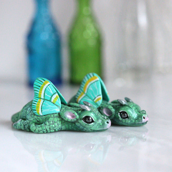Blue Winged Bored Dragon Figurine