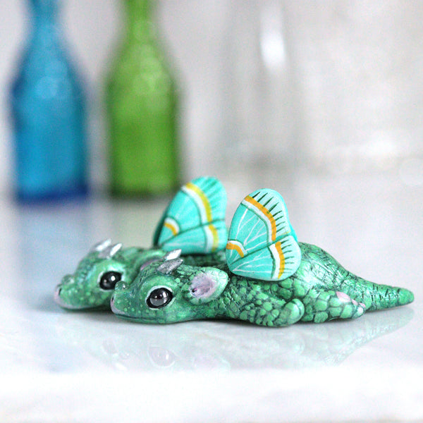 Blue Winged Bored Dragon Figurine