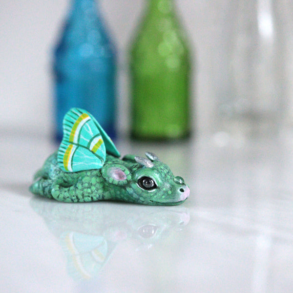 Blue Winged Bored Dragon Figurine