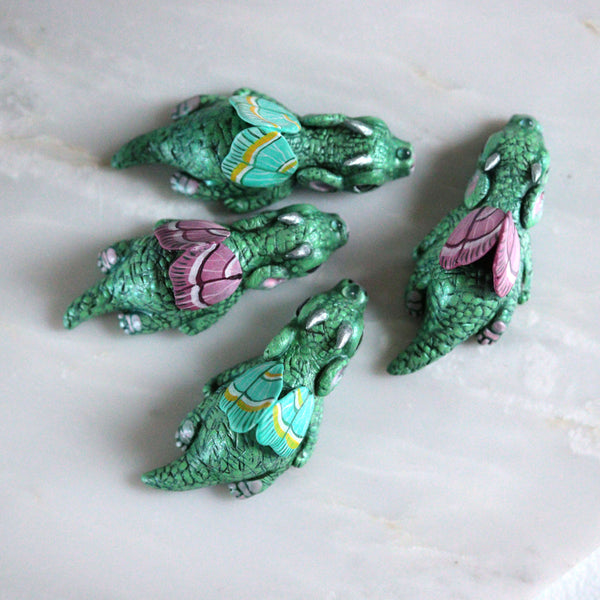 Pink Winged Bored Dragon Figurine