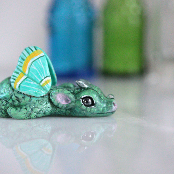 Blue Winged Bored Dragon Figurine