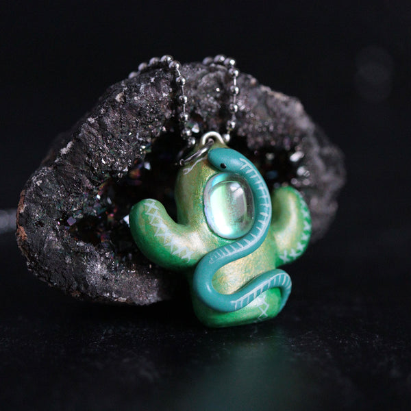 Aura Quartz Cactus Necklace