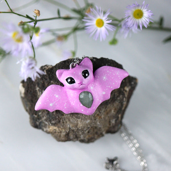 Aquamarine Bat Necklace