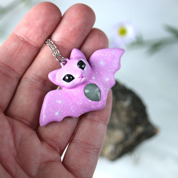Aquamarine Bat Necklace