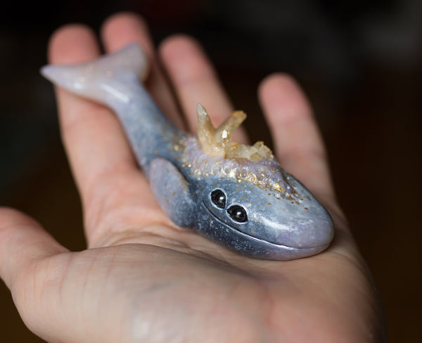 Crystal Opal Whale Figurine