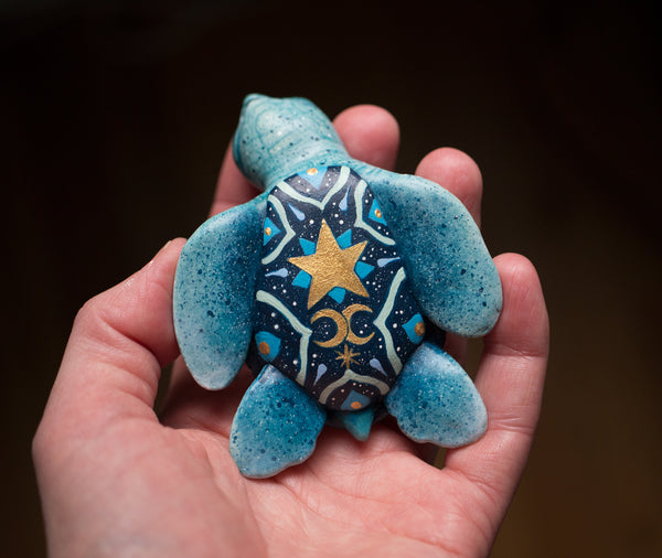 Celestial Map Turtle Figurine