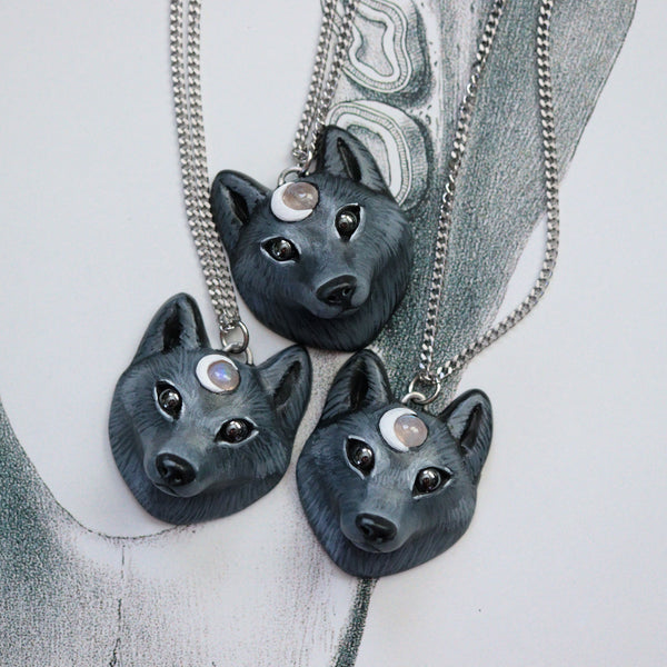Black Wolf Necklace
