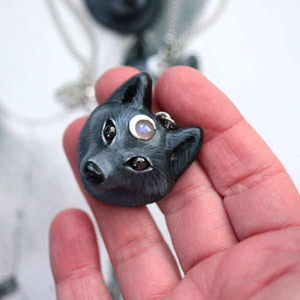Black Wolf Necklace
