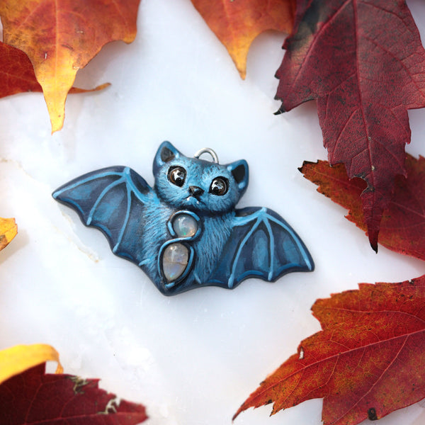 Dark Blue Bat Necklace